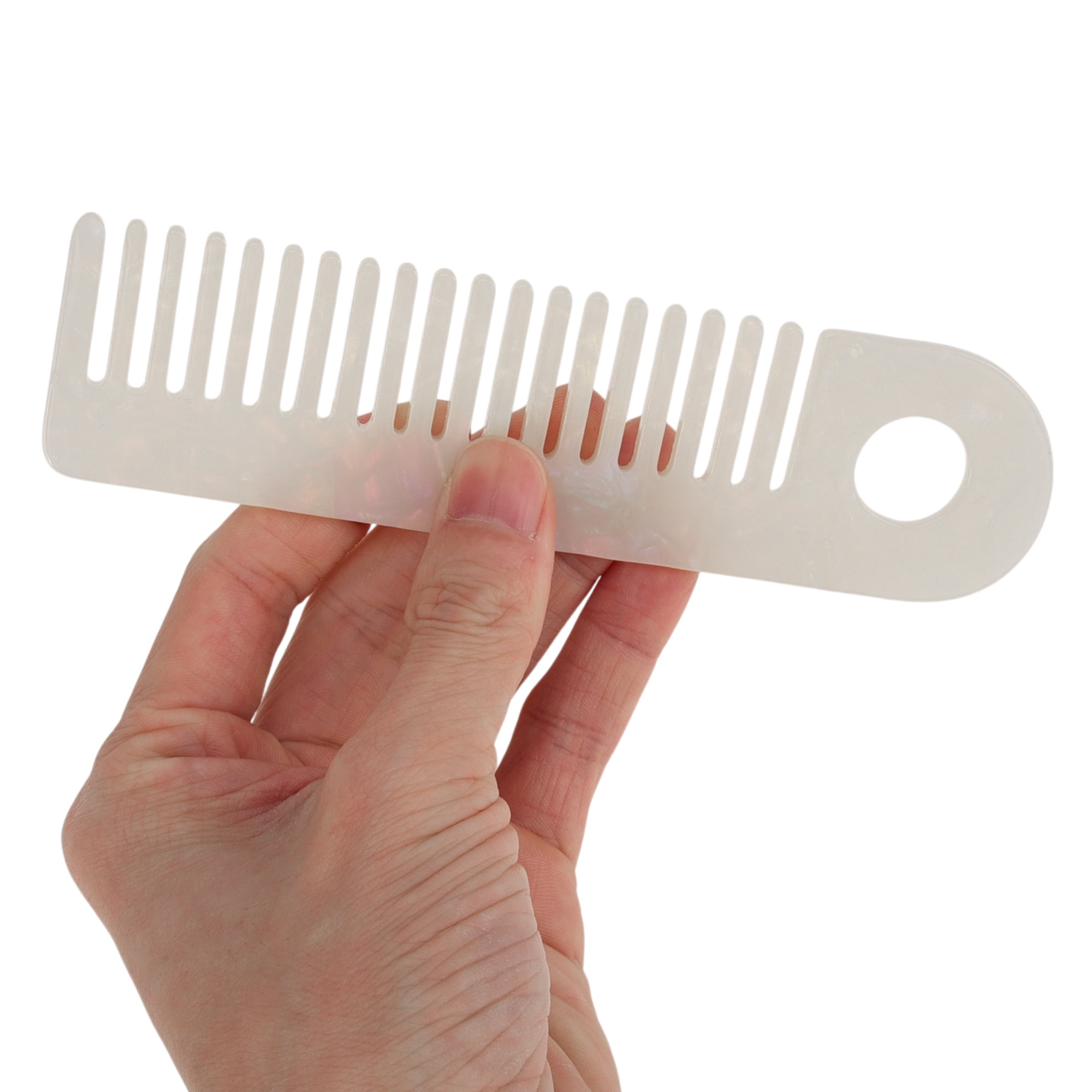 Unique Bargains 1 Pc Exquisite Marble Pattern Hair Comb for All Hair Types White