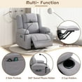 thumbnail image 6 of Harper & Bright Designs Power Lift Recliner Chair Electric Recliner for Elderly Recliner Chair with Massage and Heating Functions, Remote, Phone Holder Cup Holders for Living Room, Grey, 110°to 135°, 6 of 11