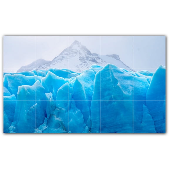 Picture-Tiles.com: Glacier Ceramic Tile Wall Mural WAL500733-53M. 30"W x 18"H using (15) 6" x 6" Ceramic Tiles-Satin Finish