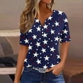 thumbnail image 2 of VerPetridure Patriotic Shirts for Women American Flag Shirt 4th of July Short Sleeve V-Neck Graphic Tee USA Star Stripes Tops, 2 of 5
