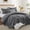 Charcoal, variant on Ameha 3-Piece Quilt Bedspread Set Lightweight Embossed Floral Microfiber Coverlet Adult Queen Size Washed Blue