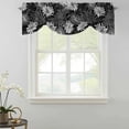 thumbnail image 5 of Tie Up Valance for Windows Chrysanthemum Curtains Valances Rod Pocket Valance Window Treatments Vintage Grey Black Floral Balloon Curtains for Kitchen Living Room Bedroom Bathroom Decor 54x18 Inch, 5 of 9