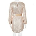 thumbnail image 4 of Ihenglixing 50% Off Clear ! Plus Size Dresses 3X Dressy Dresses for Women S Women'S Sexy Round Neck Long Sleeve Sequined Cocktail Fashion Gold, 4 of 8