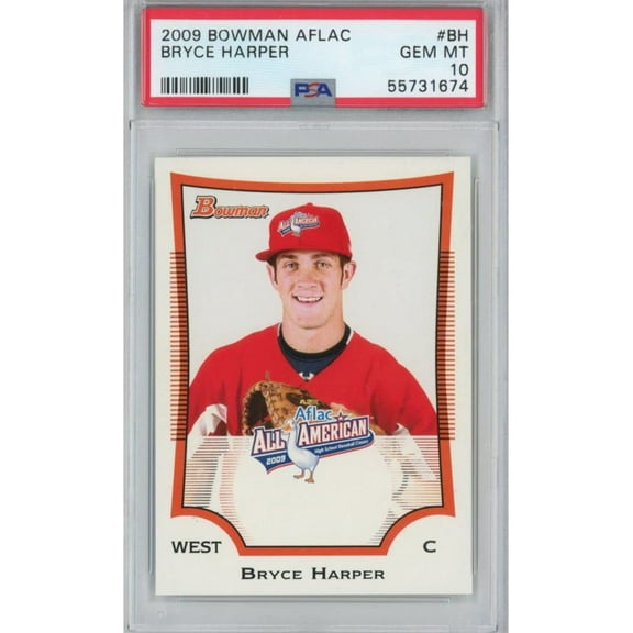 Graded 2009 Bowman Aflac Bryce Harper #BH Rookie RC Baseball Card PSA 10 Gem Mint