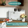 thumbnail image 5 of Rustic White Wood Corner Bread Boxes, Bread Storage Keeper Includes 2x16oz Ceramic Mason Jars with Flowers, 5 of 5