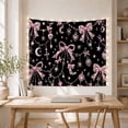 thumbnail image 5 of Pink Bow Charms with Moons and Spiders, Spooky Gothic Style for Gothic Decor Fans, Dark Wall Decor, Halloween Gift, Tapestry Wall Hanging for Bedroom and Dorm Room, 5 of 6