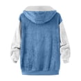 thumbnail image 5 of Durtebeua Fuzzy Warm Casual Loose Hooded Sweatshirt Hoodies Outerwear Jacket Women Full Zip Zipper Pocket, 5 of 5