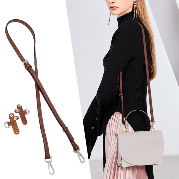 Fiudx Correa de Cuero, Correa Ajustable para Bolso Cruzado, Correa para Minibolso En Hebilla de Calidad, Accesorio de Diseño Fino, Ideal para Uso Diario, Pie de Vaca Auténtica.