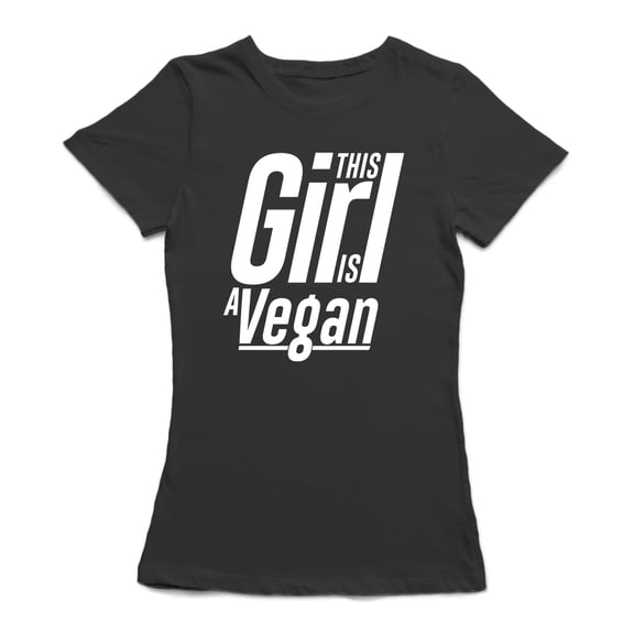 This Girl Is A Vegan Cute Food Women Black T-Shirt, Female XX-Large