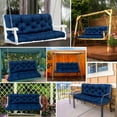 thumbnail image 4 of Porch Swing Cushion,Super Soft Waterproof Overstuffed Outdoor Bench Cushion with Ties,Garden Replacement Loveseat Cushion,60"x40" Seat Cushion, 4 of 6
