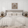 thumbnail image 2 of Frostbloom King Size Linen Fabric Upholstered Bed with Wingback Headboard, Beige, 2 of 8