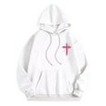 thumbnail image 4 of Womens Sweatshirt Hoodies Long Sleeve Hoodie Pullover Sweatshirt Oversized Sweatshirt for Women White Sweatshirts Winter Tops for Women Graphic Hoodies for Women, 4 of 5