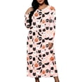 thumbnail image 2 of Women's Plus Halloween Nightgown Pumpkin Ghost Print Crewneck Long Sleeve Dress Fall Loungewear Sleep Maxi Dress, 2 of 7