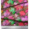 thumbnail image 2 of Soimoi Poly Georgette Tissu Brosse Coup & Coloré Coeur Impression Couture Tissu Yard 52 Pouces de Large, 2 of 3