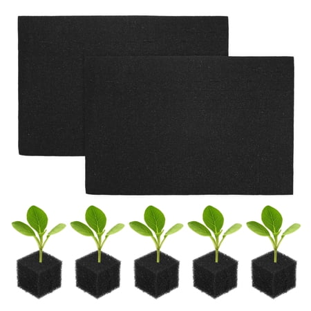Uxcell 192-Pack Hydroponics Sponges 0.98 Inch Growing Media Square Sponges for Planting Gardening Tool [Black]