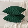 thumbnail image 3 of Fundas de almohada decorativas MIULEE 61x61 cm de pana verde oscuro, 3 of 9