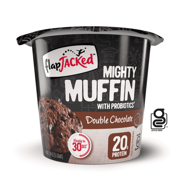 FlapJacked Mighty Muffins with Probiotics Flavors: Double Chocolate, Sizes: 6-Pack