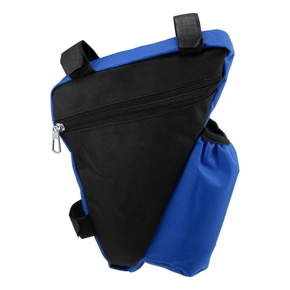 Unique Bargains Bike Triangle Frame Bag with Bottle Holder Cycling Storage Bag for Road Mountain Bike Blue