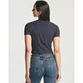 thumbnail image 3 of Real Essentials 4-Pack: Women's Short Sleeve Ribbed Knit Cotton Crew Neck Crop Top T-Shirt - (Available in Plus), 3 of 6