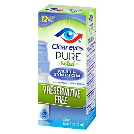 Clear Eyes Preservative Free, Pure Relief Multi-Symptom, .3 Fluid Ounces