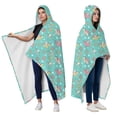 thumbnail image 2 of Wearable Blanket,Cartoon Unicorn Donut Heart Pattern Hooded Wearable Flannel Blanket for Adults & Teens with Buckle,Winter Poncho Shawl Wrap Cape,50"x60", 2 of 5
