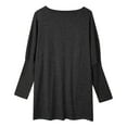 thumbnail image 6 of YEJIMAN Long Sleeve T-shirt, Black V Neck T Shirts For Women, Women's Round Neck Long Sleeve Tops Plus Size Shirts Lightweight Sweatshirts Loose Casual Tunic with Pockets Blouses, Big & Tall, 6 of 7