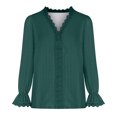 thumbnail image 5 of Lilgiuy Women's Fashion Casual Top Loose Lace Comfortable Long Sleeve Solid Color Blouse for Beach Hawaiian Travel, 5 of 5