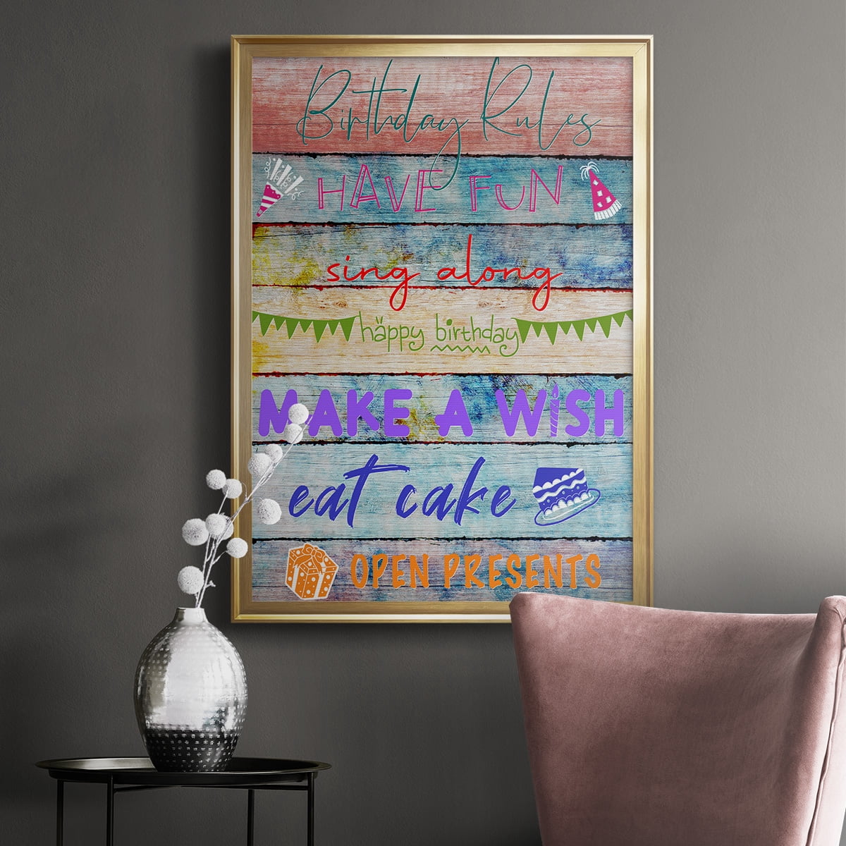 Birthday Rules Premium Framed Print - Ready to Hang