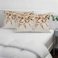thumbnail image 3 of Brown Orange Eucalyptus Pillow Covers, Linen Long Throw Pillow Case, Farmhouse Weeping Leaves Linen Holiday Pillow Protector Decorative Cushion Cover for Living Room/Bedroom 20" x 36", 3 of 8