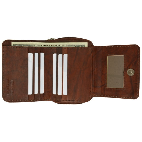 Womens Genuine Leather Small ID Credit Card Holder Wallet 3506 CF