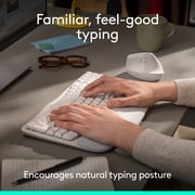Logitech Wave Keys Wireless Ergonomic Keyboard with Cushioned Palm Rest, Comfortable Natural Typing, Easy-Switch, Bluetooth, Logi Bolt Receiver, for Multi-OS, Windows/Mac - Off White