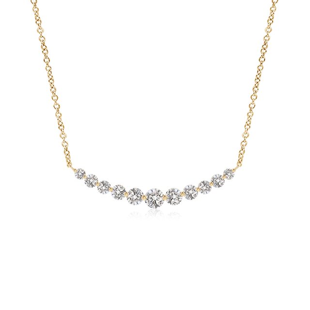 Angara Collier en Diamant Naturel - Collier Pendentif Rond Contemporain en Or Jaune 14K pour Femmes
