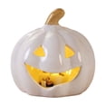 thumbnail image 2 of ShaoXinWan Halloween Ceramic Jack O Lantern Light,Glowing Hollow Pumpkin Tabletop Figurine,Light Up Decor for Fall,Thanksgiving,Home Party Indoor Outdoor Use, 2 of 6