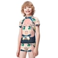 thumbnail image 2 of Anya Forger Spy X Boys Rash Guard Set 2 Piece Swimsuits Short Sleeve Bathing Suits with Trunks, 2 of 7