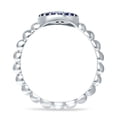 thumbnail image 3 of Round Evil Eye Blue CZ & Cubic Zirconia Beaded Ring 925 Sterling Silver Size 6, 3 of 6