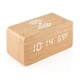 thumbnail image 1 of Reloj despertador digital de madera con carga inalámbrica, brillo ajustable y volumen de alarma (bambú), 1 of 5
