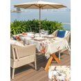 thumbnail image 4 of Outdoor Tablecloth with Umbrella Hole and Zipper, White Pumpkins Fall Rectangle Table Cloth 60x84 Inch Waterproof Tablecloth, Thanksgiving Summer Botanical Floral Leaf Picnic Table Cover for Patio, 4 of 7