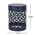 thumbnail image 4 of JERFIT 36 inch Outdoor End Table, Navy Blue Iron Accent Table with Modern Metal Cut-Out Design, No Assembly Required Patio Side Table for Garden, Poolside, Porch, 4 of 9