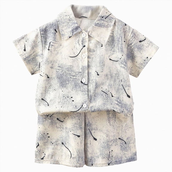 Toddler Boys Cotton Clothing Sets 6-12 Months 12-24 Months 2T 3T 4T 5T 6T 7T Children Short Sleeve Tee and Shorts 7-8 Years