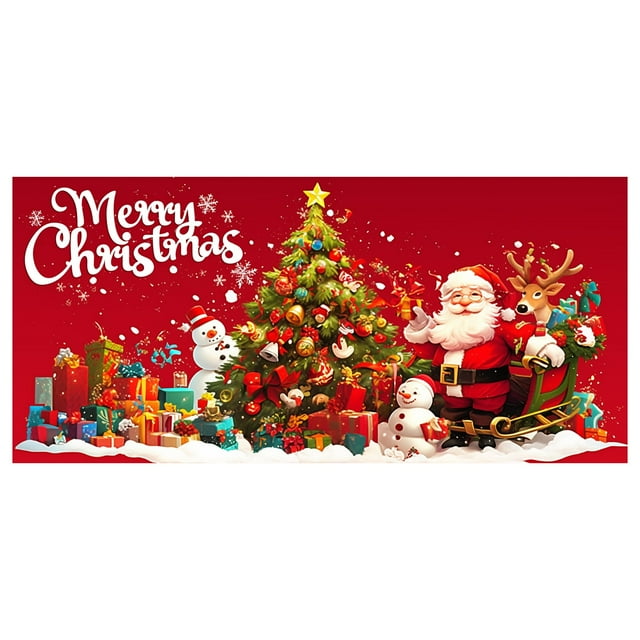 BotaniNest Snowman Garage Door Banner Merry Garage Door Hanging