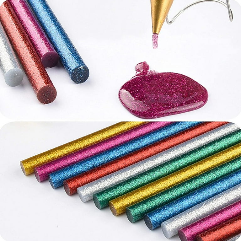 Glitter Hot Glue Sticks, 4x0.27, 48 pcs, Colored Hot Glue Gun