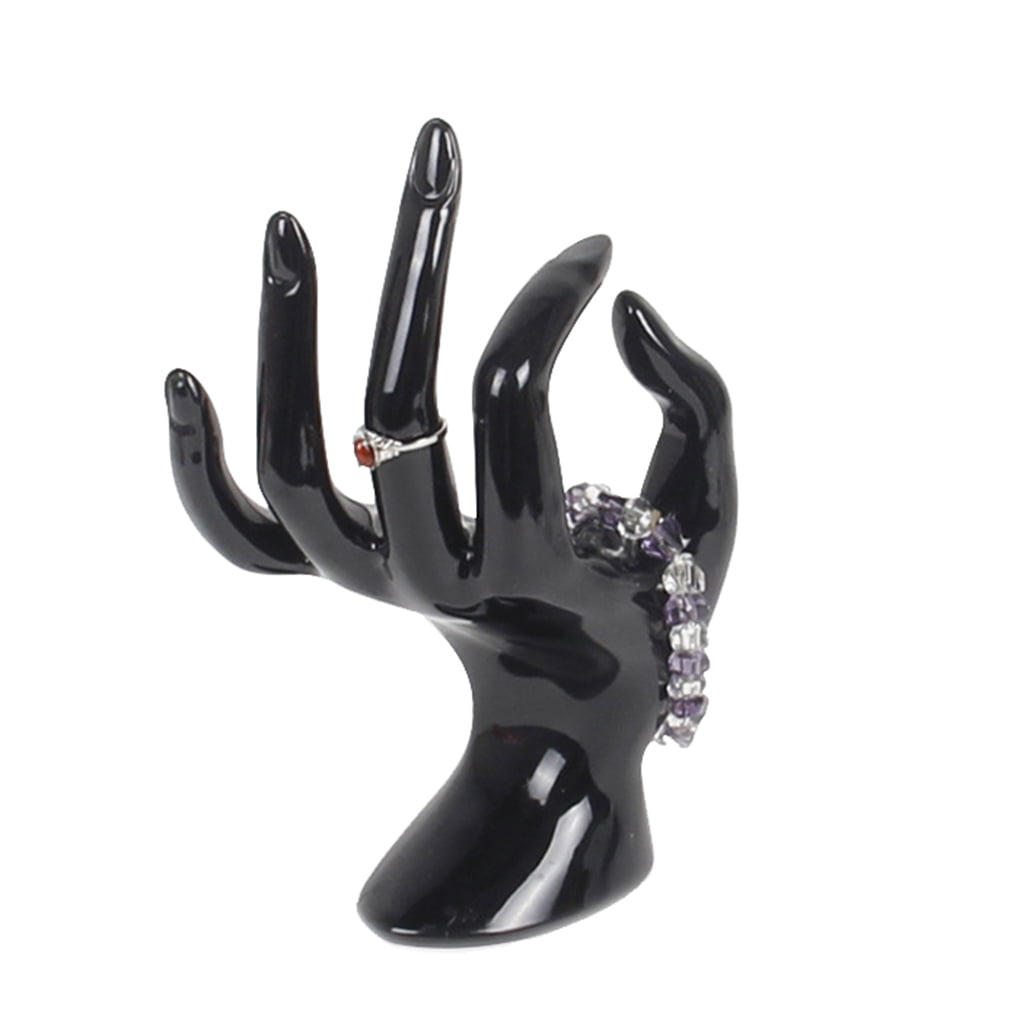 Hand Jewelry Holder Organiser Stand Display Rings Necklace Rack Black 