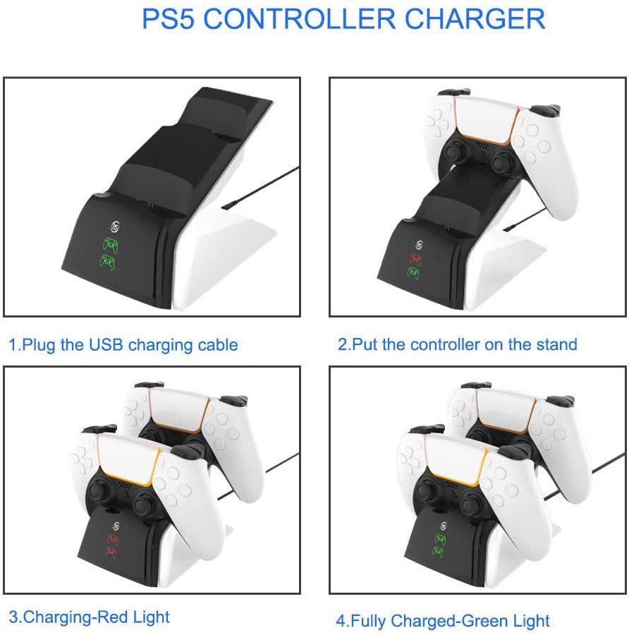Charging Stand, Wireless Gamepad Controller Charger Charging Station Stand with LED Indicator Fast Charging Station, PS5 Handle Contact Type Charging Stand Compatible for PS5 Controller - image 4 of 5