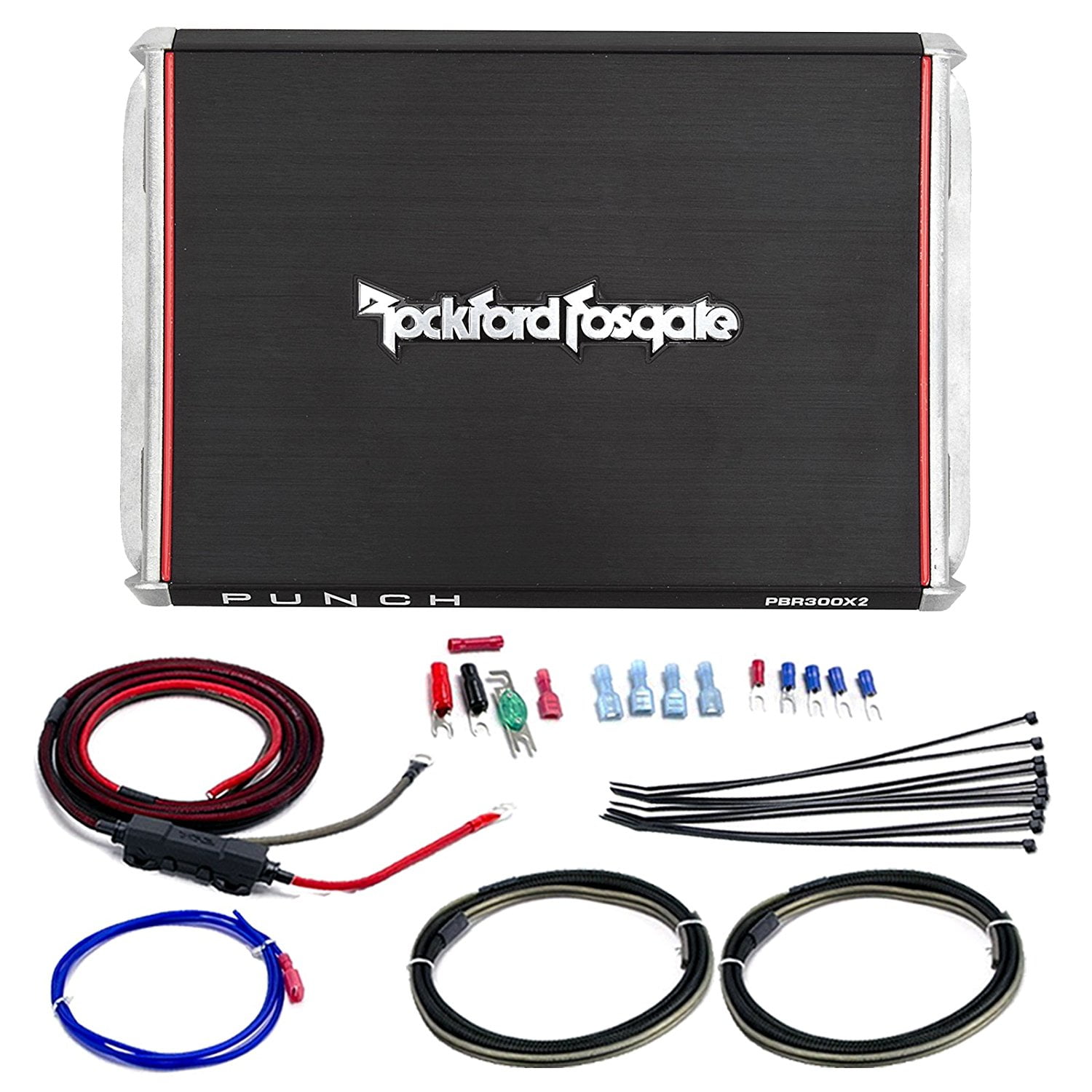 Marine Amp Bundle Rockford Fosgate PBR300X2 Punch 300Watt 2Channel