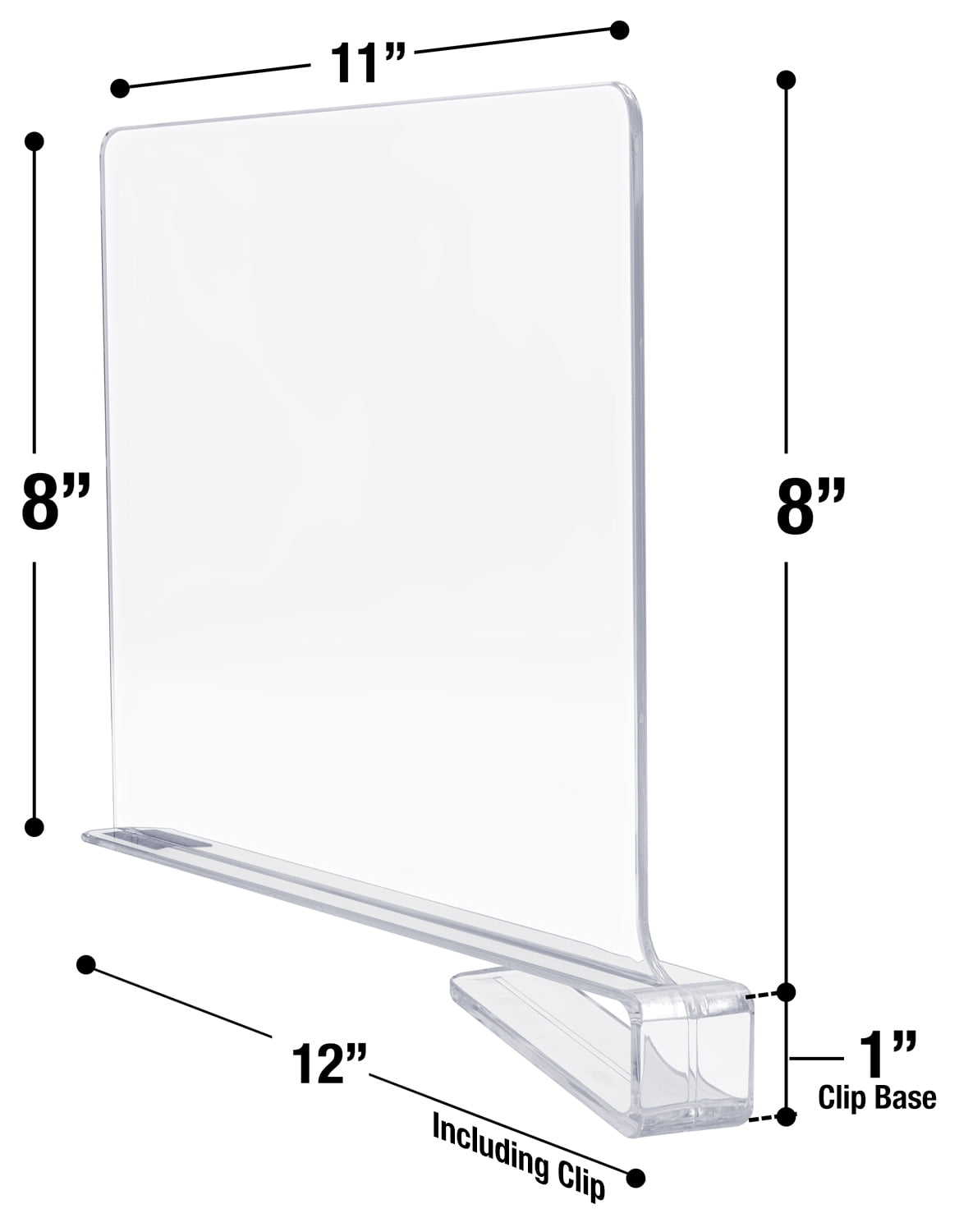 Sorbus Clear Acrylic Shelf Dividers for Closets and Cabinets, Clothes & Linen Organizer, 6-Pack