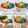 thumbnail image 7 of Colorful Tie Dye Circle Swirl Pattern Round Fitted Tablecloth with Elastic Edge,Dining Table Cover Waterproof,Outdoor Round Tablecloth for Camping,Dining,Indoor and Outdoor, 7 of 7