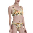 thumbnail image 2 of Kdxio 70s Hippie Style for Womens High Waisted Bikini Top Sports Style Two Piece Bathing Suits, 2 of 7