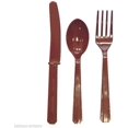 thumbnail image 2 of Assortiment de Couverts en Plastique Marron Chocolat Lot de 24 Fournitures de Fête, 2 of 2