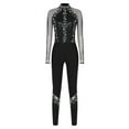 thumbnail image 3 of Jizyo Women's Long Sleeve Dance Unitard Shiny Rhinestone Full Body Suits One Piece Jumpsuits Black XL, 3 of 5