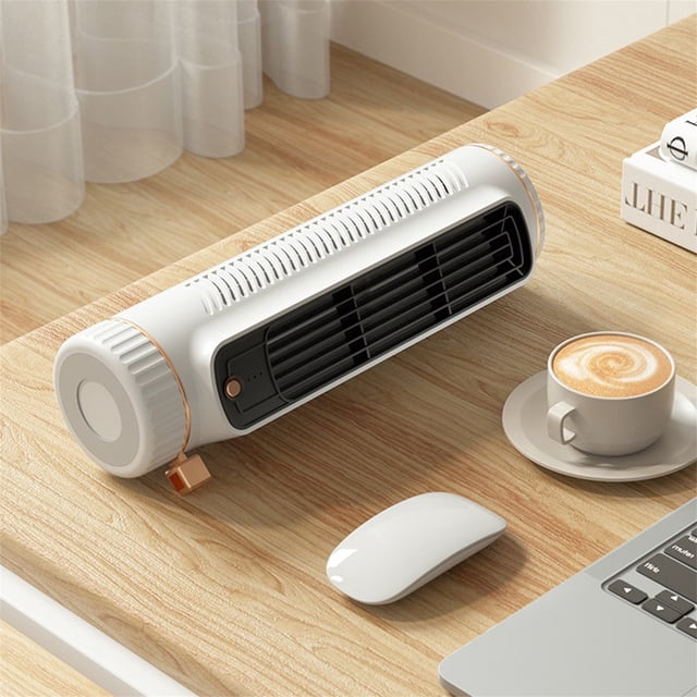 HLONK Tower Fan Portable Fan Quiet Tower Fan Portable Automatic Remote Head Conditioner Energy Saving & High Efficiency USB Personal Conditioner White